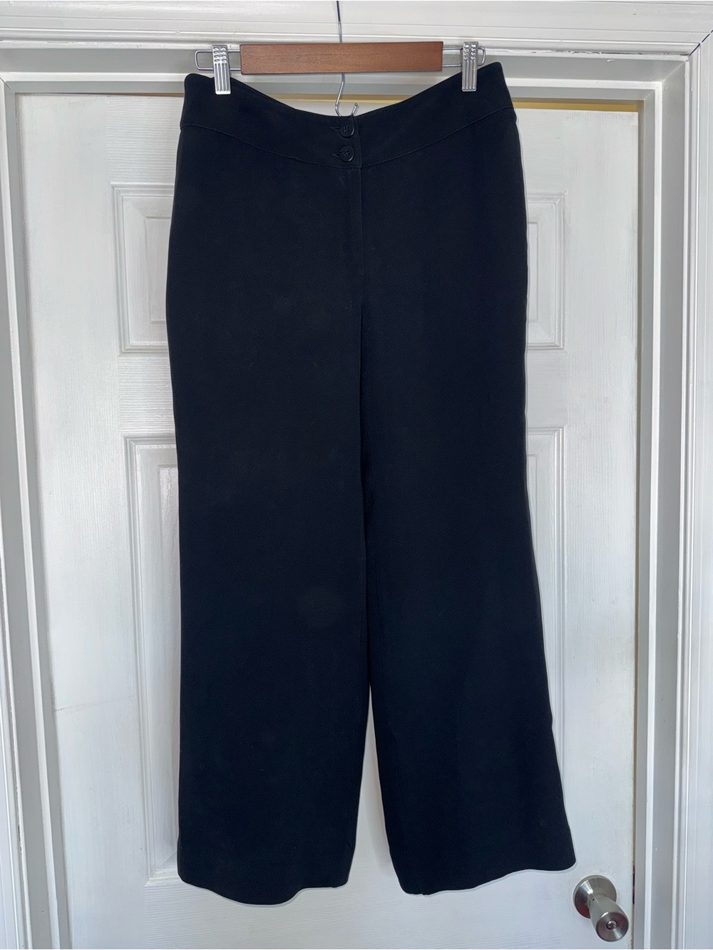 Armani Collezioni Wide Leg Crop Pants 6 Black